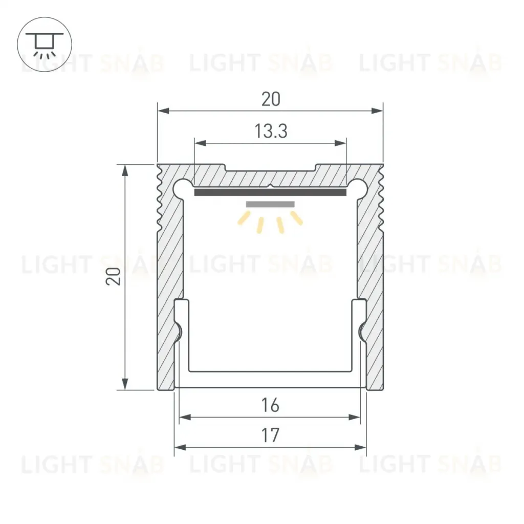 Профиль Arlight SL-SLIM20-H20-3000 WHITE (BY) (Алюминий) 064825 064825