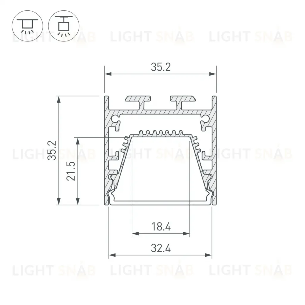 Профиль Arlight LINE-3535-TRAY-3000 BLACK (Алюминий) 062196 062196