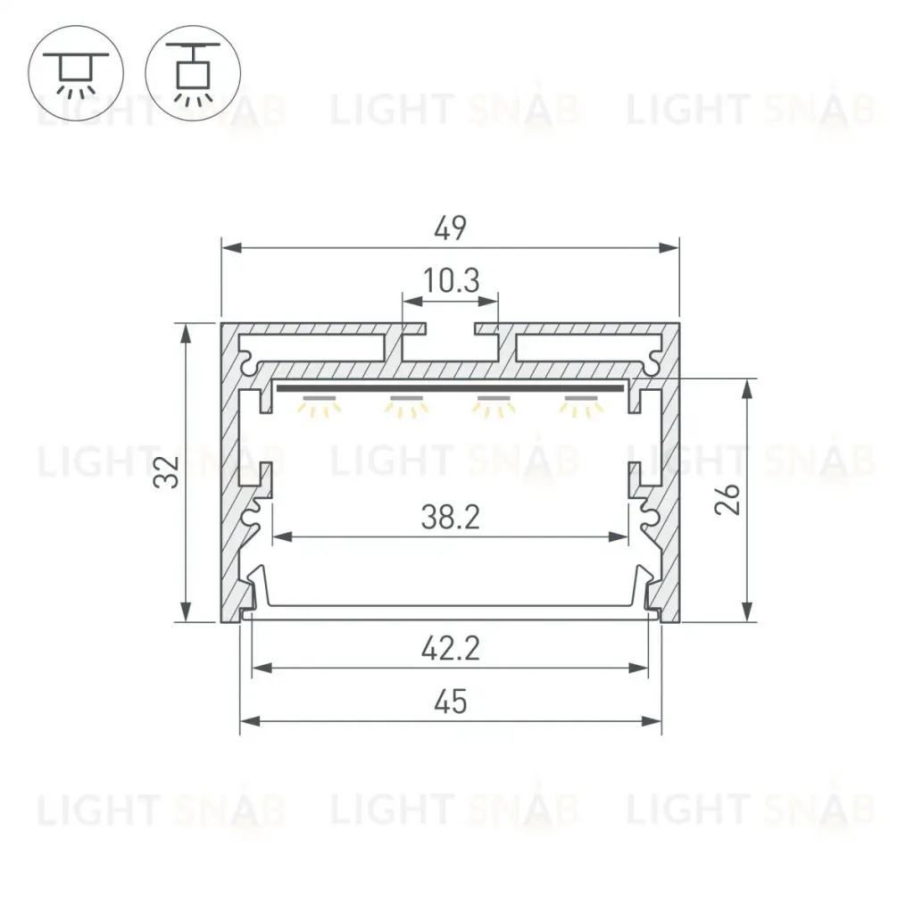 Профиль Arlight SL-LINE-4932-2000 ANOD (BY) (Алюминий) 059806 059806