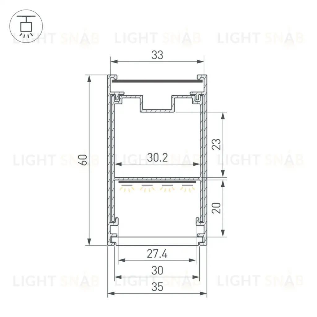 Профиль Arlight LINE-3560-BENT-SIDE-2000 ANOD (Алюминий) 062978 062978