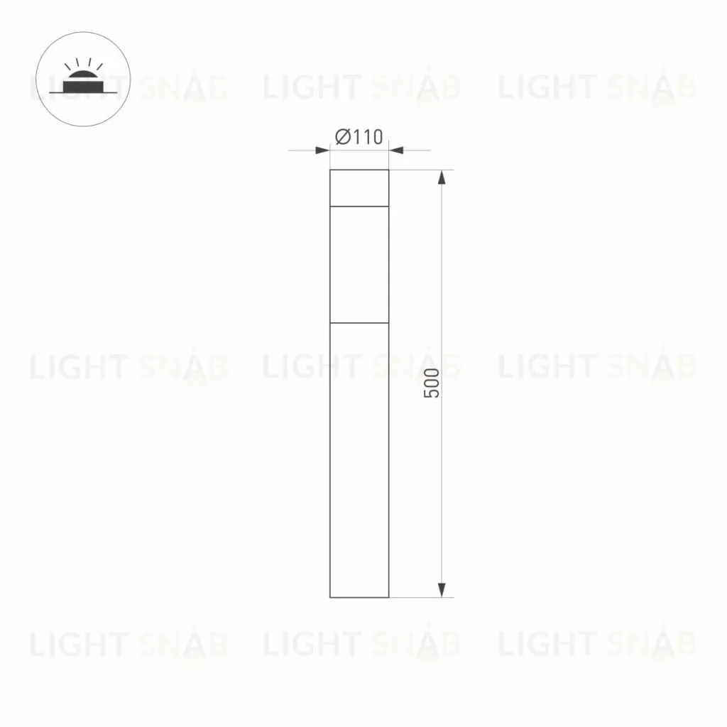 Ландшафтный светильник Arlight LGD-STEM-BOLL-H500-10W Warm2700 (GR, 185 deg, 230V) (IP65 Металл) 064682 064682