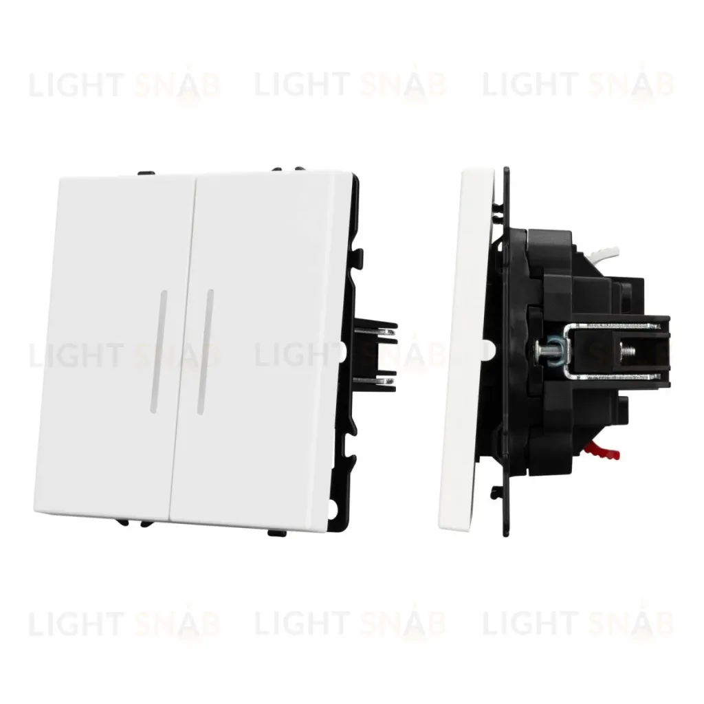 Выключатель звонковый 2 кл подсветка софт-тач белый кварц Arlight SWT-MKR2-SFPL-L-WH (250V, 10A) 061745(2) 061745(2)