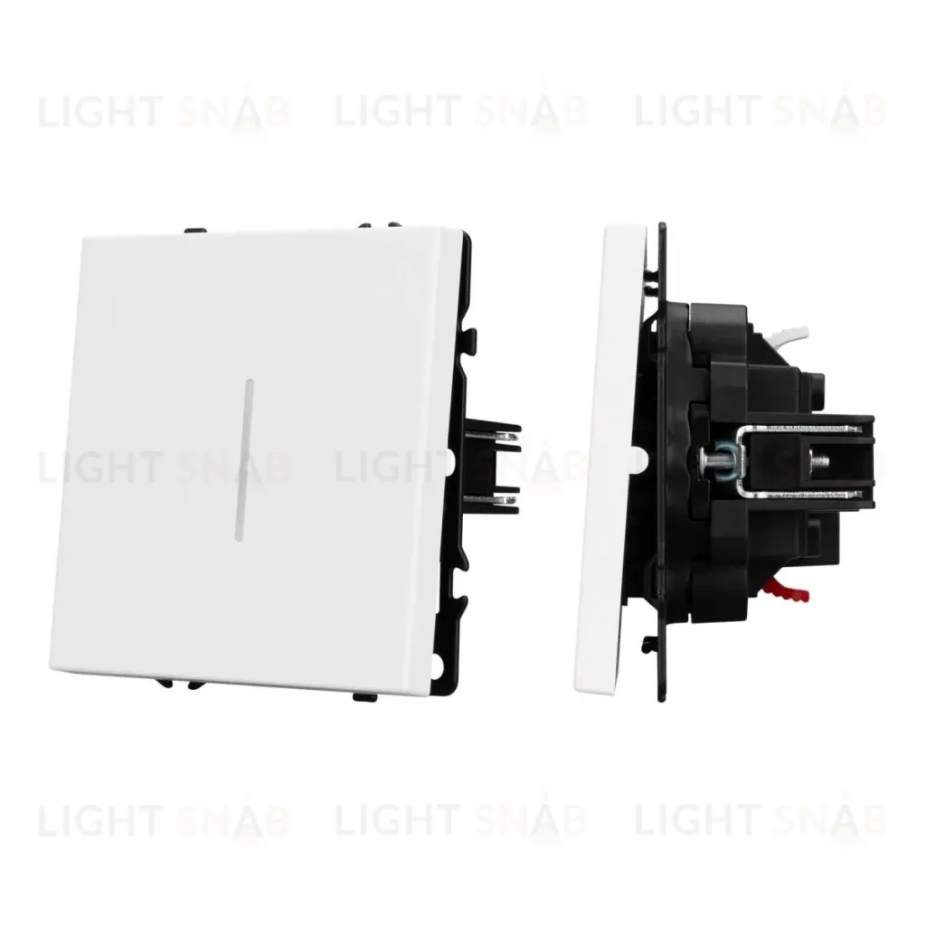 Выключатель проходной 1 кл подсветка софт-тач белый кварц Arlight SWT-MKP1-SFPL-L-WH (250V, 10A) 054236(1) 054236(1)