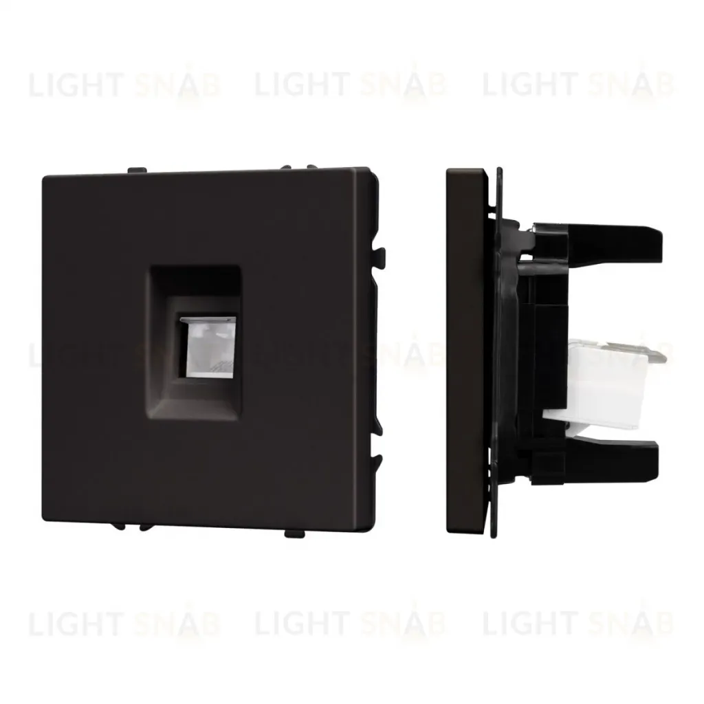 Розетка компьютерная софт-тач черный оникс Arlight SCT-MPC1-SFPL-BK (RJ-45, CAT6) 054305(1) 054305(1)