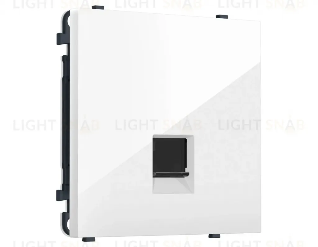 Комплект механизма телефонной розетки SIGMA Белый глянец RJ-11 Ambrella Volt MS112030 (SP1120, PR190) MS112030
