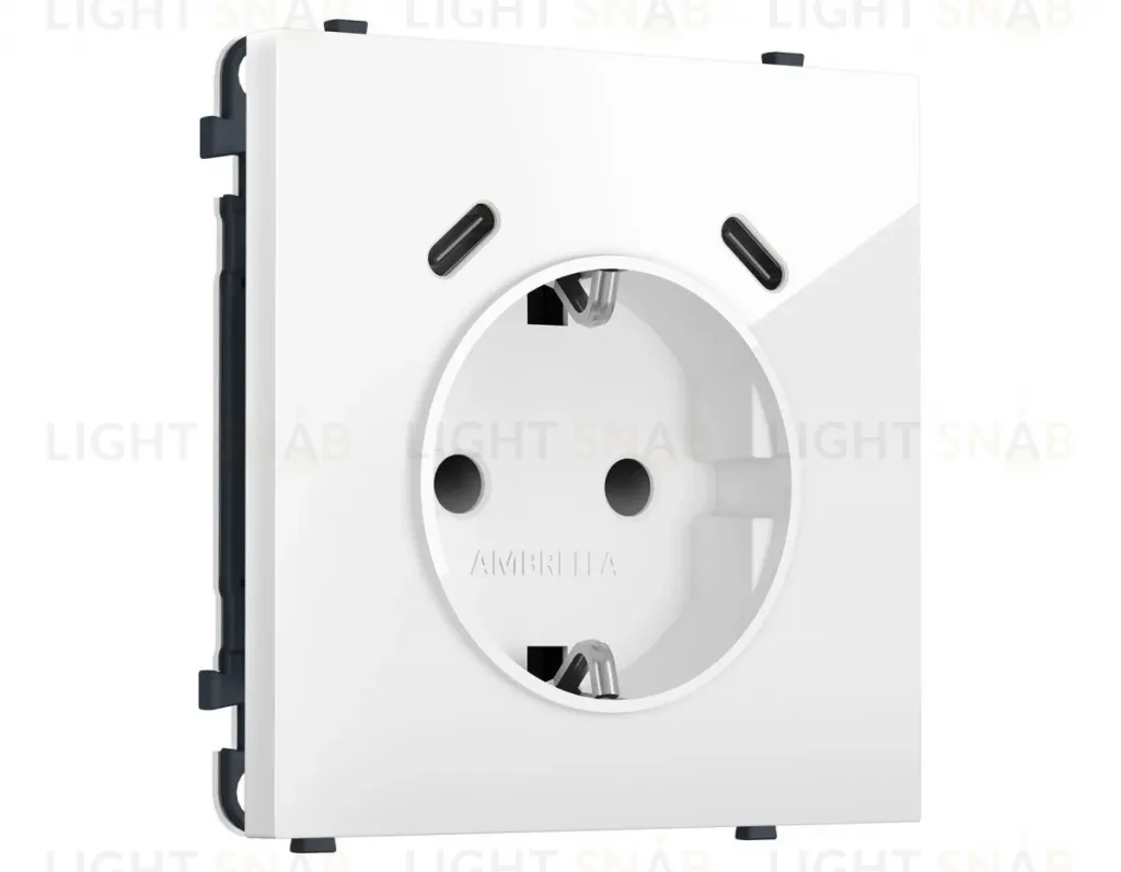 Комплект механизма электрической розетки SIGMA Белый глянец 2USB С+C 20W Ambrella Volt MS110510 (SP1105, PR165) MS110510