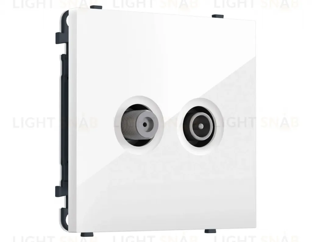 Комплект механизма розетки TV оконечной + SAT SIGMA Белый глянец 5-862MHz 3.5dB/950-2150MHz 3.8dB QUANT PRO Ambrella Volt MS113310 (SP1133, PR217) MS113310
