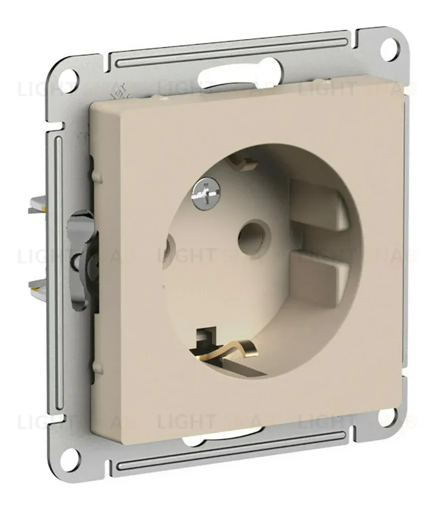 Розетка с/з, 16А, механизм Systeme Electric AtlasDesign Песочный ATN001243 ATN001243