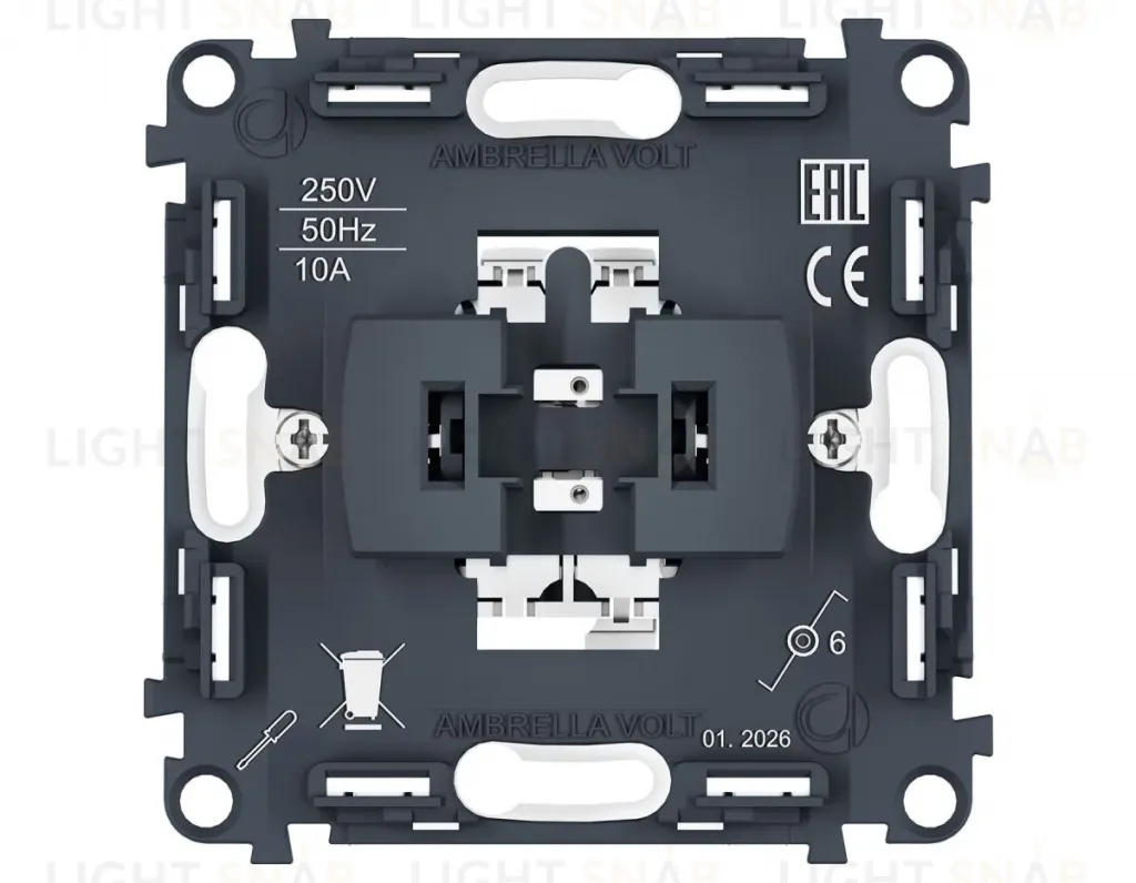 Механизм 1-клавишного проходного выключателя 10A-250V QUANT PRO Ambrella Volt PR105 PR105