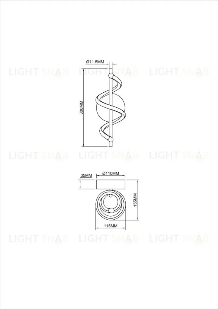 Настенный светильник Freya Helix FR6097WL-L12W FR6097WL-L12W