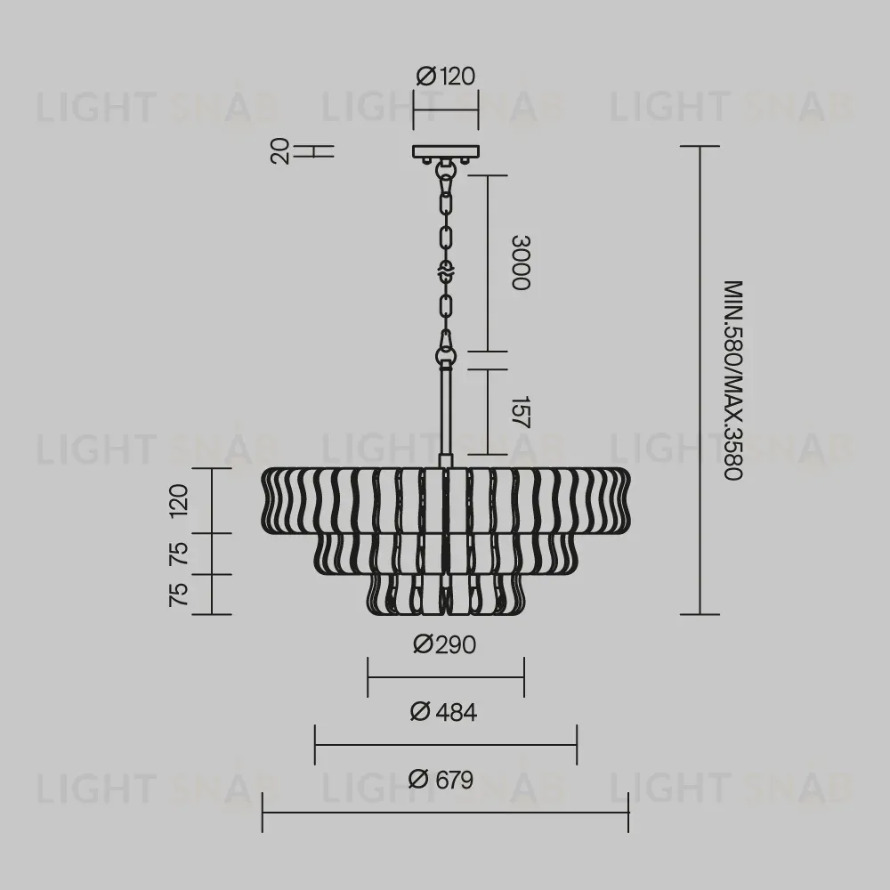 Подвесная люстра Maytoni Boulder MOD538PL-09MG MOD538PL-09MG