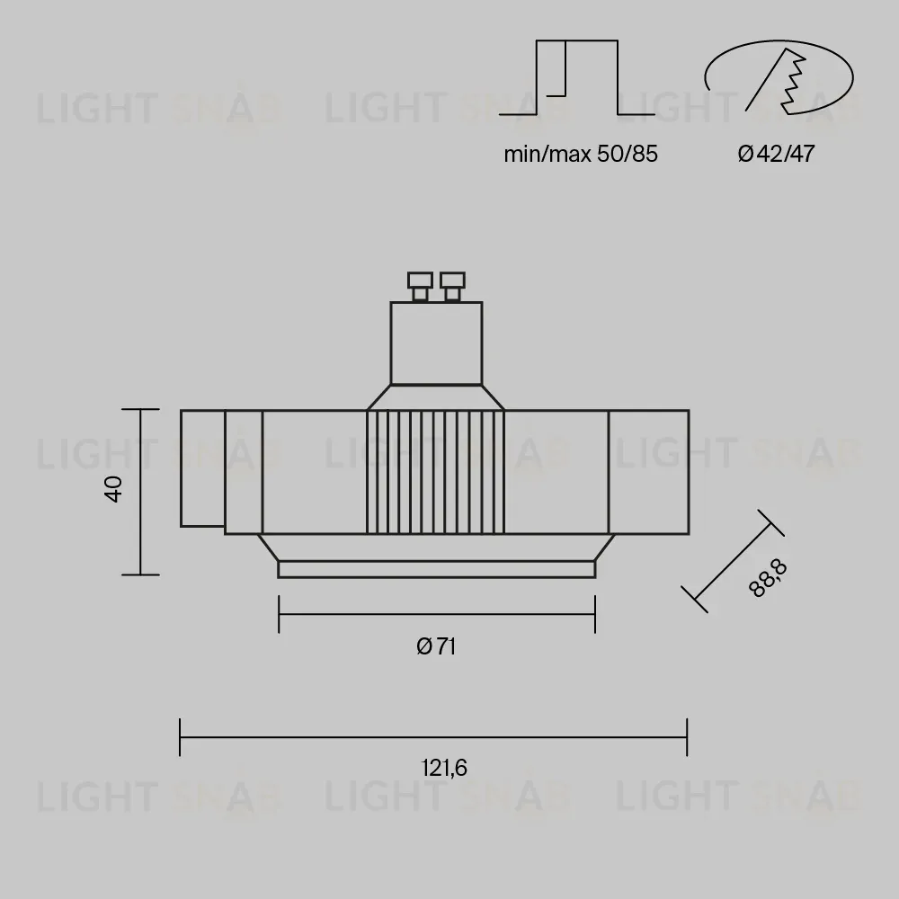 Встраиваемый светильник Maytoni Technical Neo DL138-GU10-B DL138-GU10-B