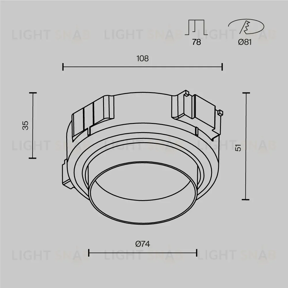 Встраиваемый светильник Maytoni Technical Intro DL144-GX53-W DL144-GX53-W