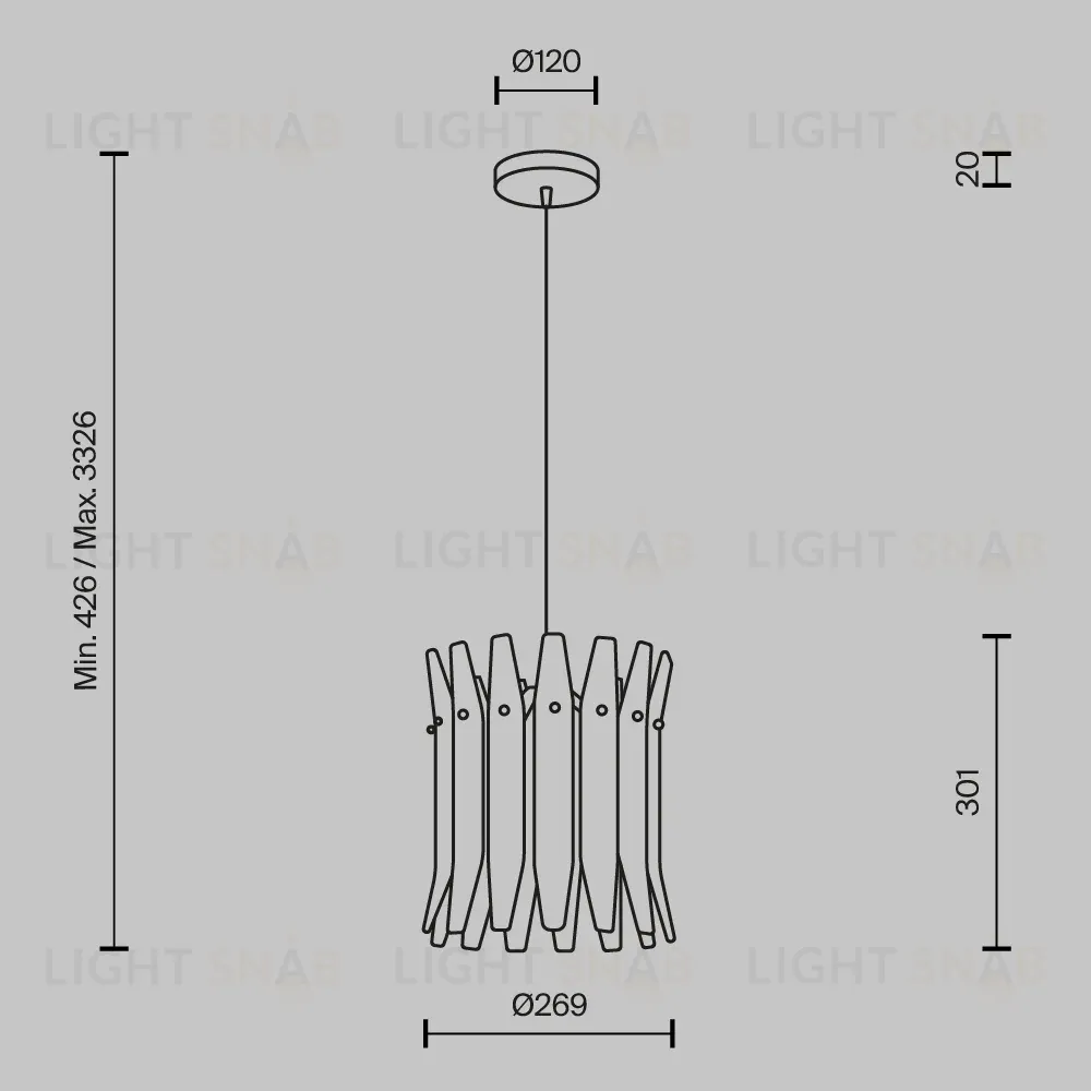 Подвесной светильник Maytoni Shiver MOD539PL-01MG MOD539PL-01MG