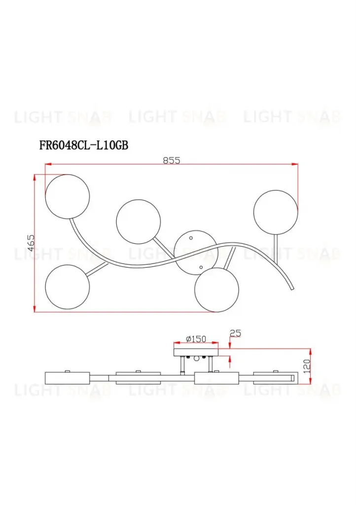 Потолочный светильник Freya Tibo FR6048CL-L10GB FR6048CL-L10GB