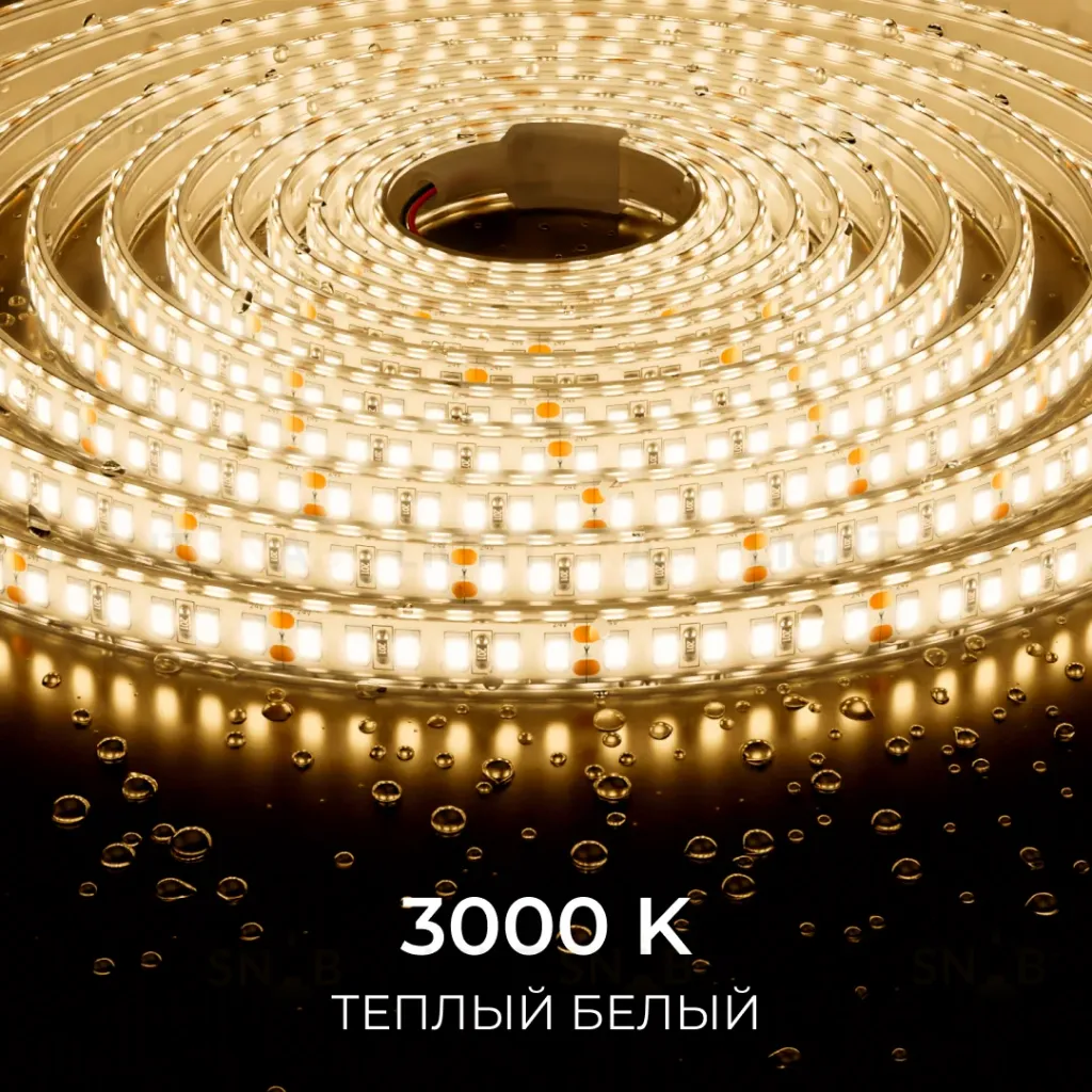 Светодиодная лента Apeyron 24В, 12 Вт/м, 1000 лм/м, 3000К, smd2835, 180 д/м, IP65, 5м 00-447 00-447
