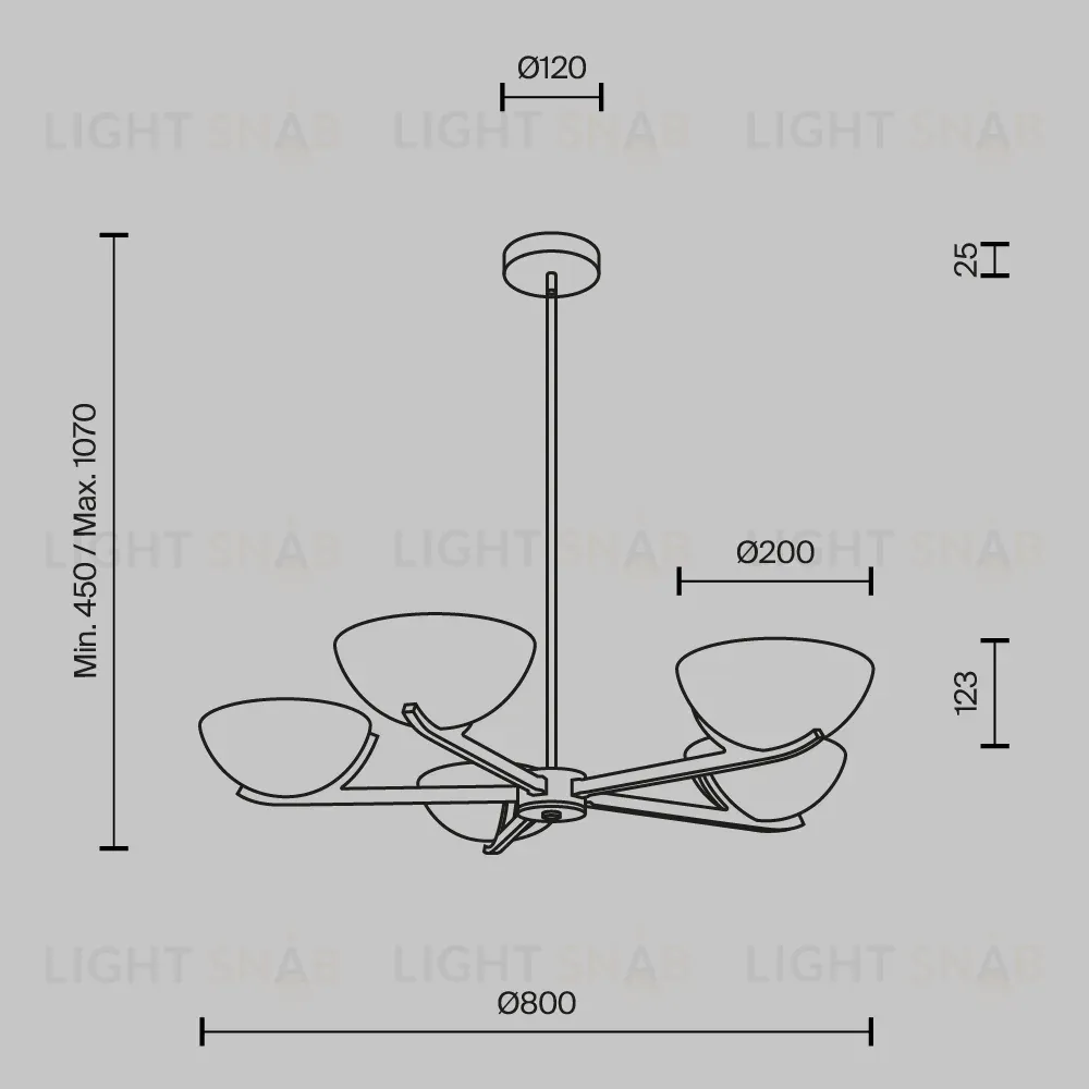 Люстра на штанге Maytoni Regal MOD537PL-05MG MOD537PL-05MG