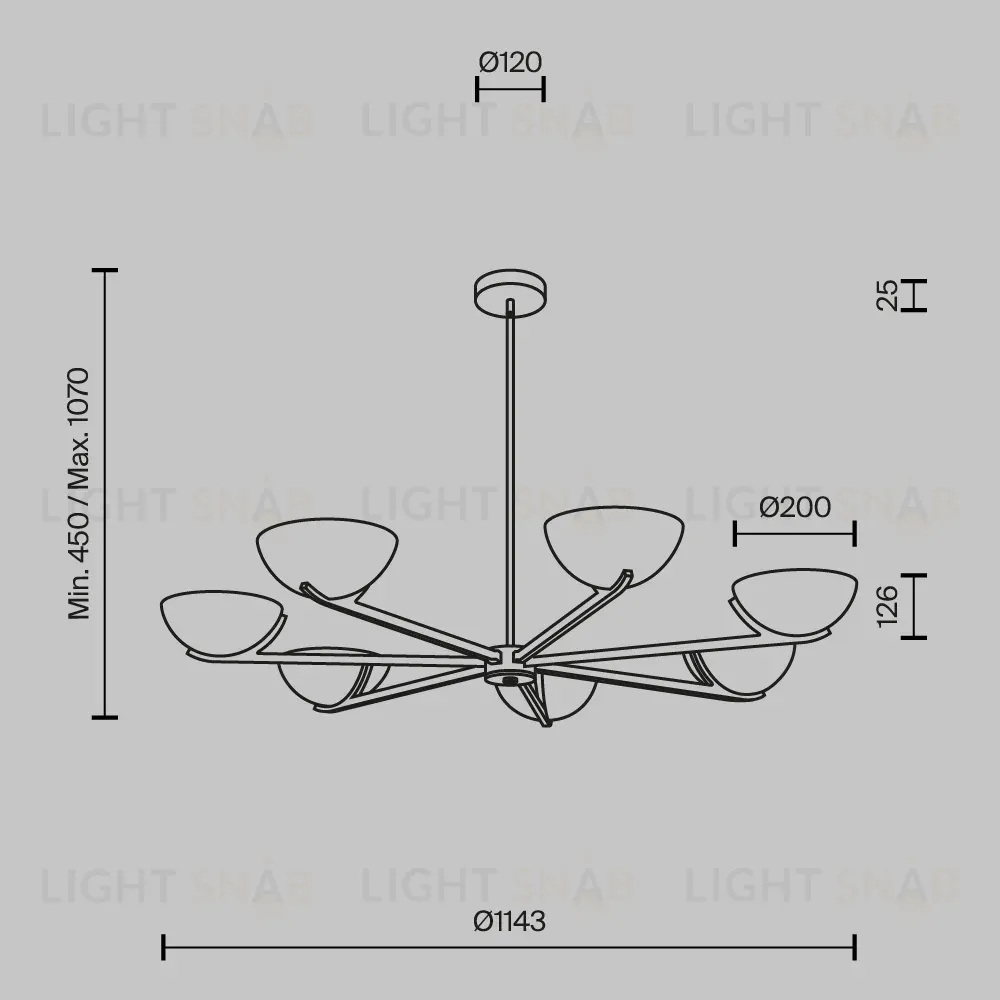 Люстра на штанге Maytoni Regal MOD537PL-07MG MOD537PL-07MG