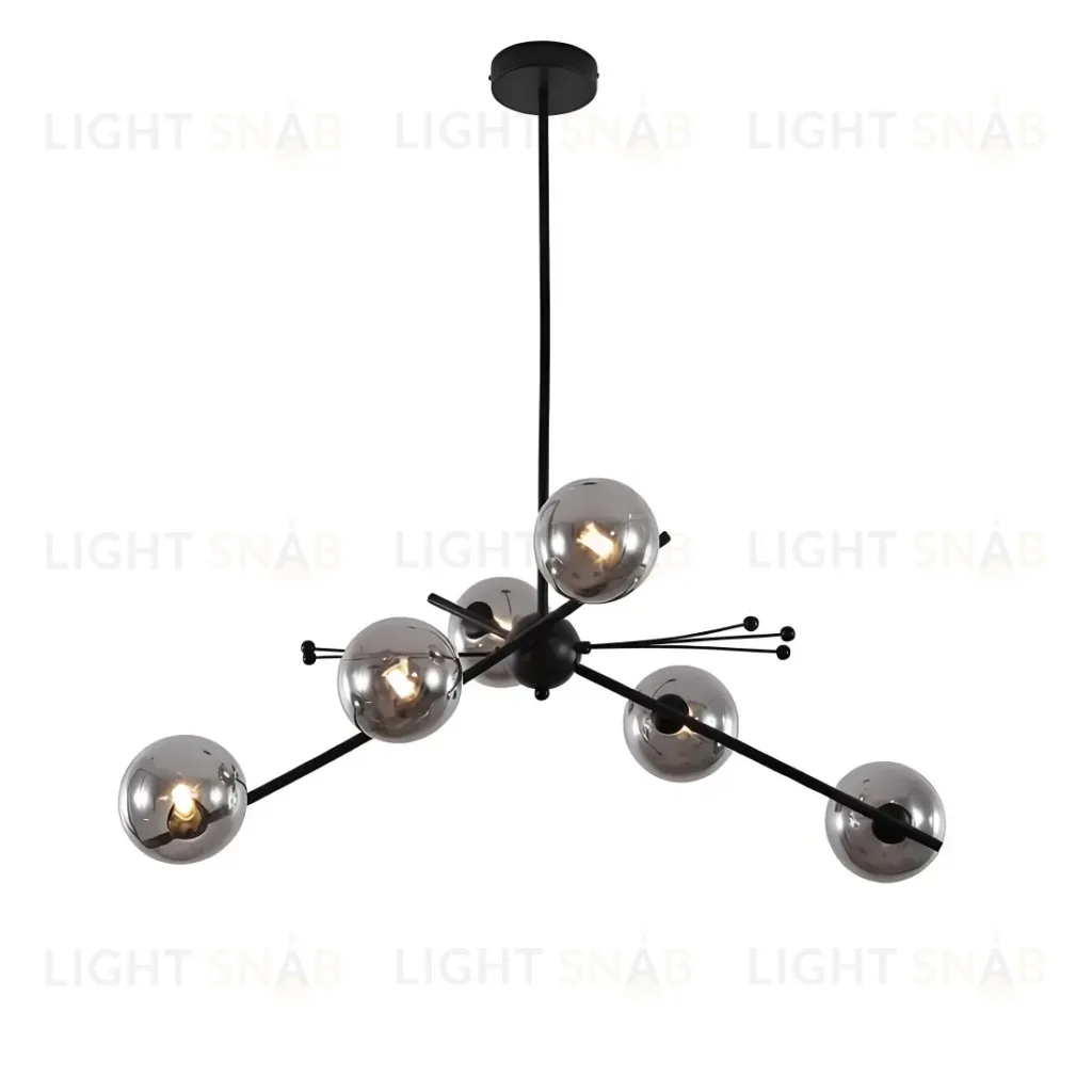 Люстра на штанге Delight Collection 9303P-6 black/smoky 9303P-6 black/smoky
