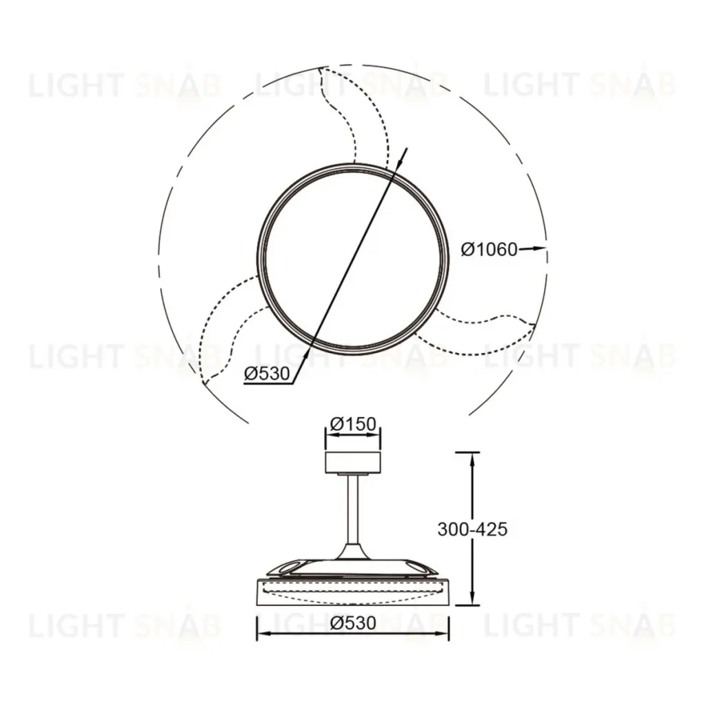 Люстра-вентилятор Mantra Glass Fan 9525 9525