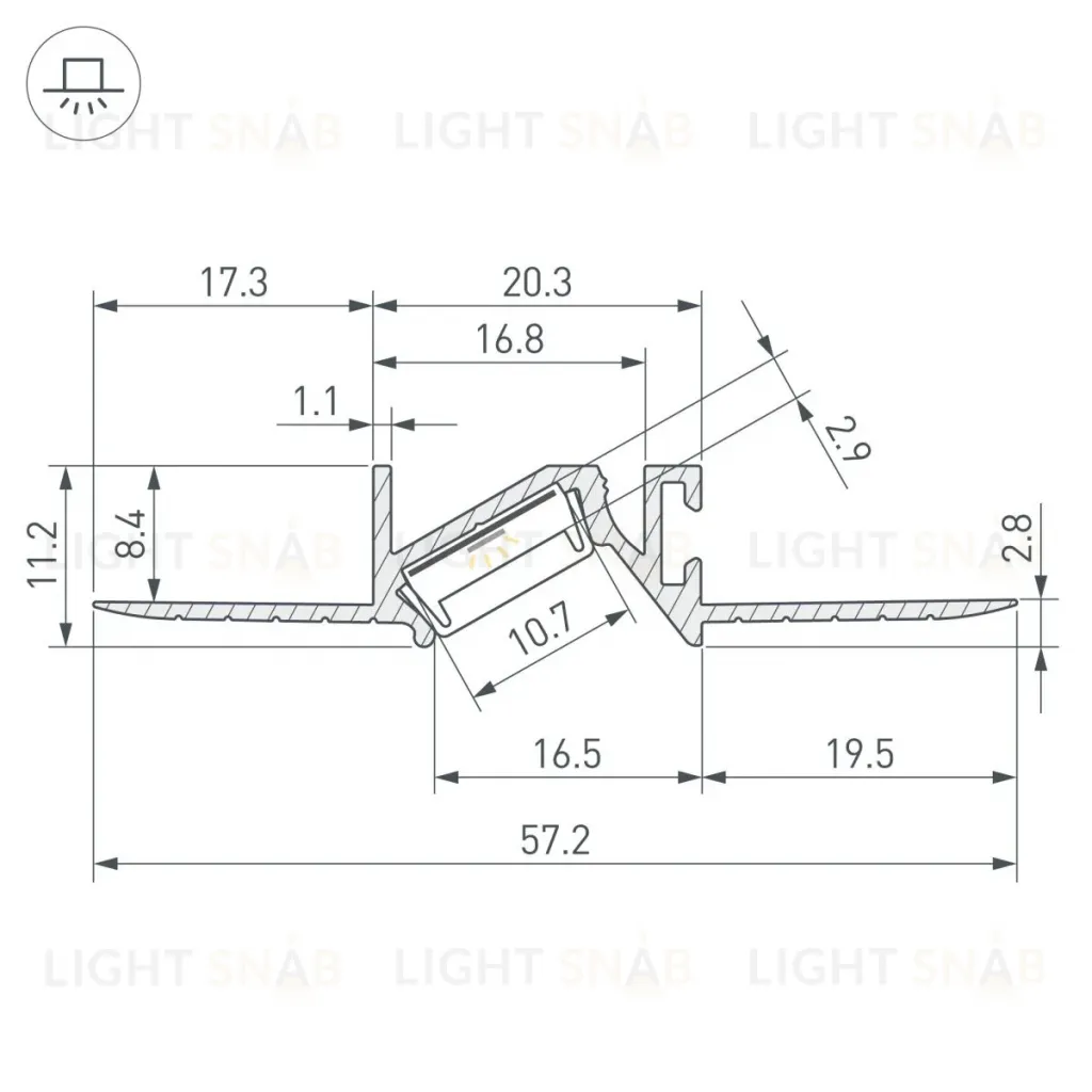 Профиль Arlight PDS-BEVEL-F-HIDE-2000 (Алюминий) 063420 063420