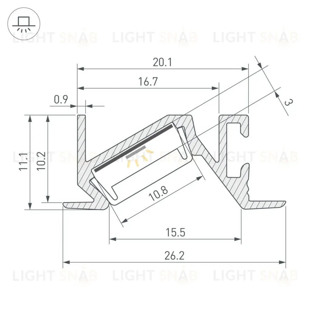 Профиль Arlight PDS-BEVEL-F-2000 ANOD (Алюминий) 063456 063456