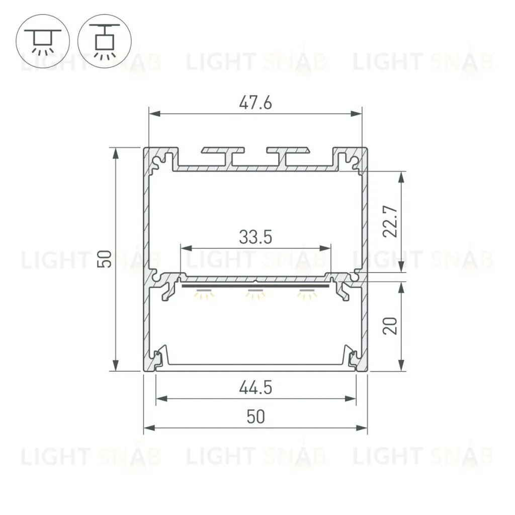 Профиль Arlight SL-LINE-5050-2000 WHITE с рефлектором (Алюминий) 064467 064467