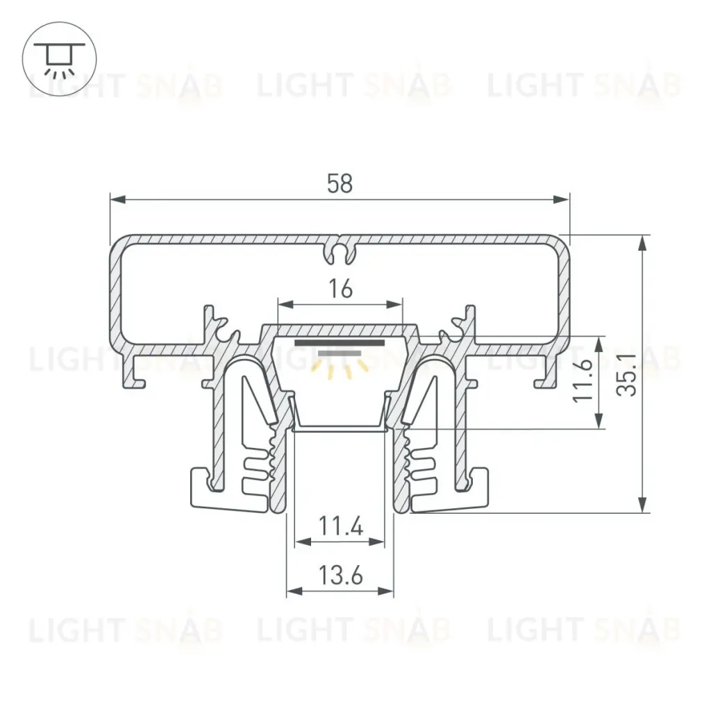 Профиль Arlight STRETCH-COMFORT-14-CEIL-CENTER-2000 BLACK (Алюминий) 065154 065154