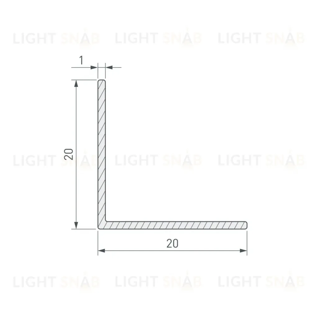 Уголок Arlight ARH-W20x20x1-3000 BLACK (Алюминий) 063300 063300