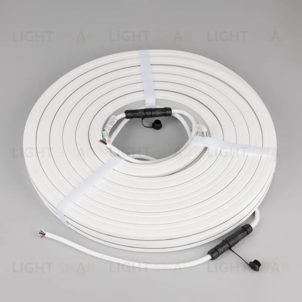 Светодиодная лента герметичная Arlight MOONLIGHT-PRO-TOP-X336-20x20mm 24V RGBW-Warm (12 W/m, IP67, 10m, wire x2) (Вывод боковой) 054988 054988