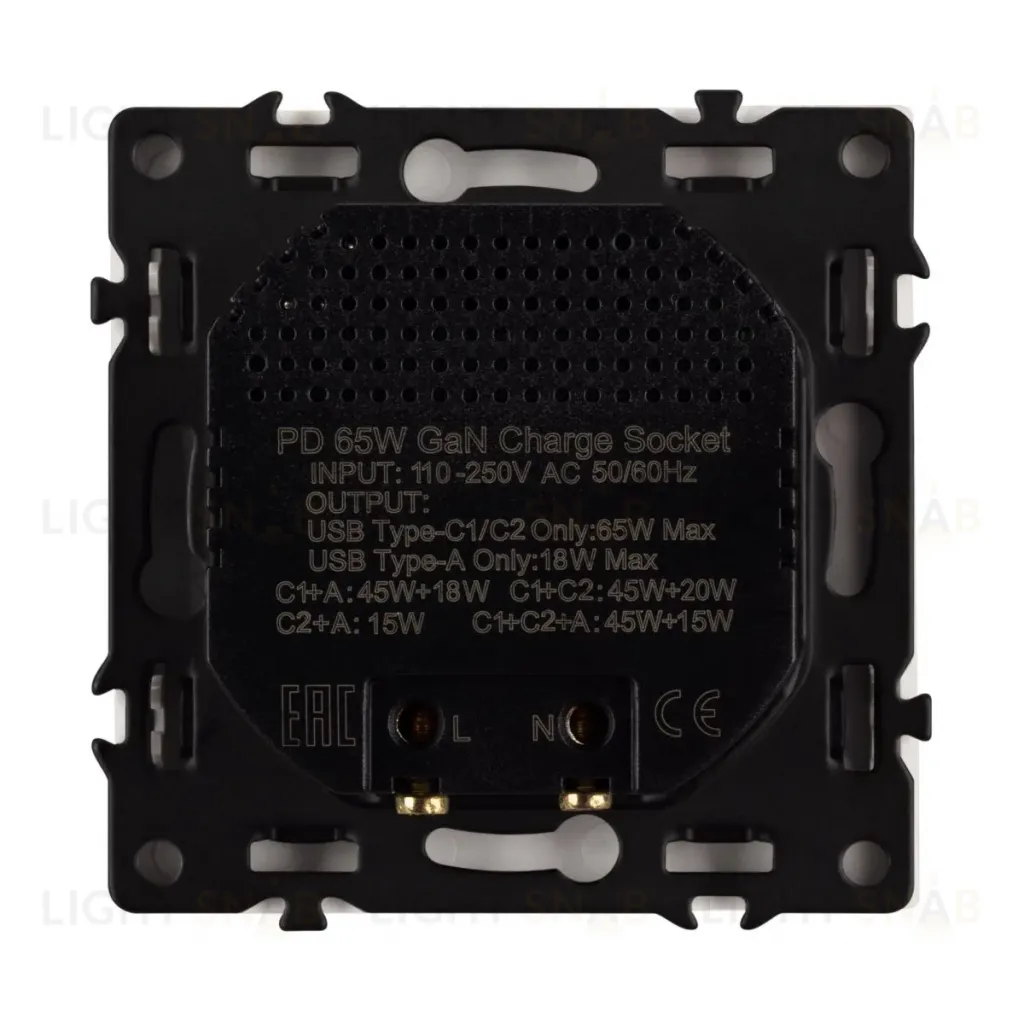 Механизм розетки с быстрой USB зарядкой Arlight SCT-NOBE-MUACC-SFPL-FC-WH (65W, QC3) 061839 061839