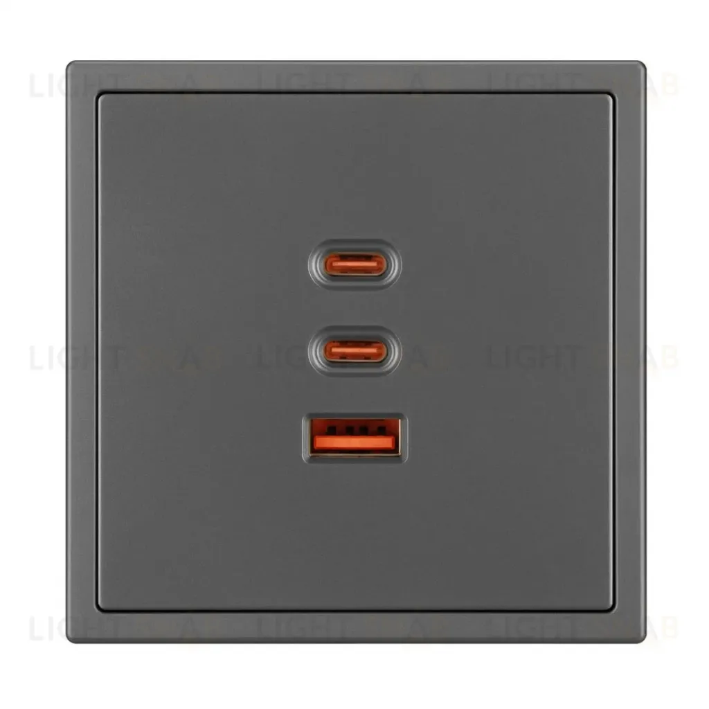 Механизм розетки с быстрой USB зарядкой Arlight SCT-NOBE-MUACC-SFPL-FC-GR (65W, QC3) 061837 061837