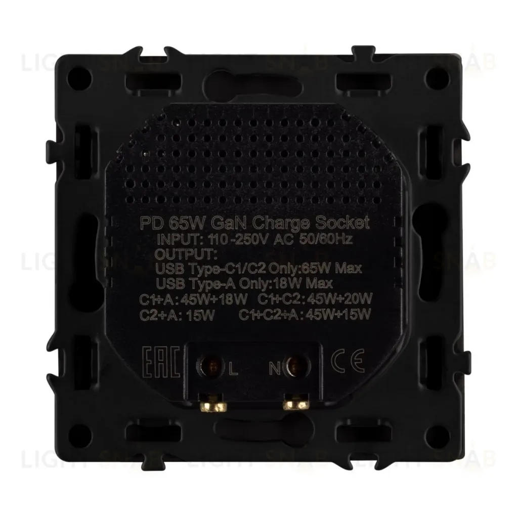 Механизм розетки с быстрой USB зарядкой Arlight SCT-NOBE-MUACC-SFPL-FC-GR (65W, QC3) 061837 061837
