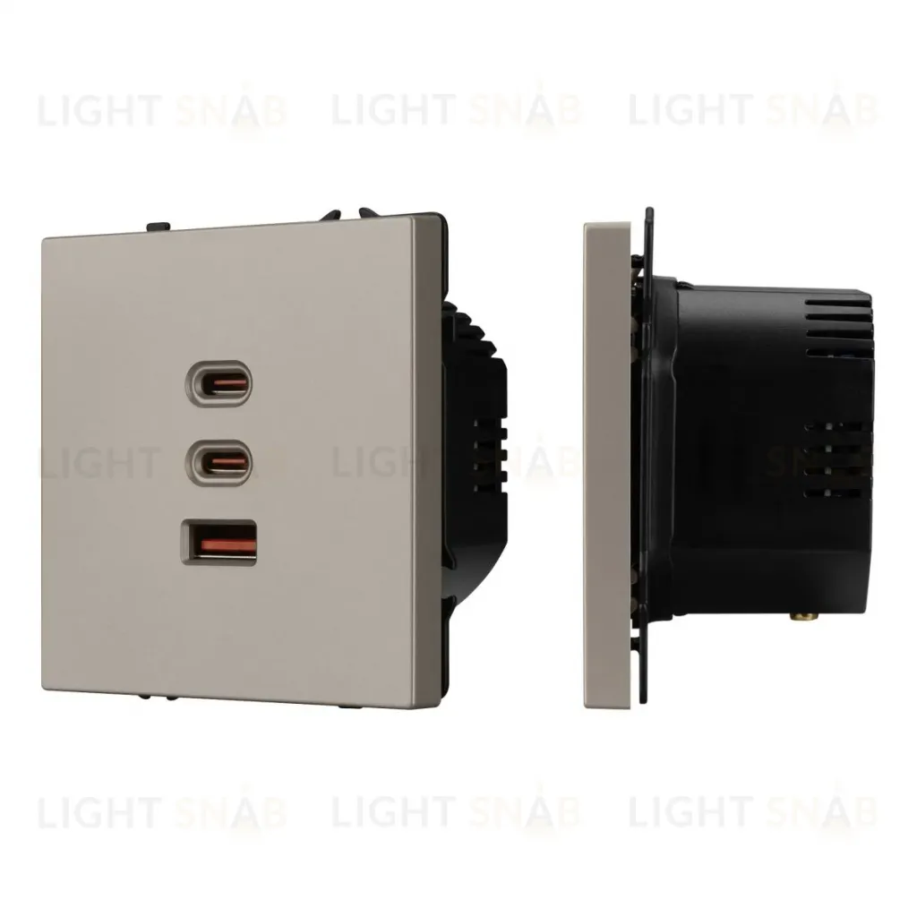 Механизм розетки с быстрой USB зарядкой Arlight SCT-NOBE-MUACC-SFPL-FC-CA (65W, QC3) 061835 061835