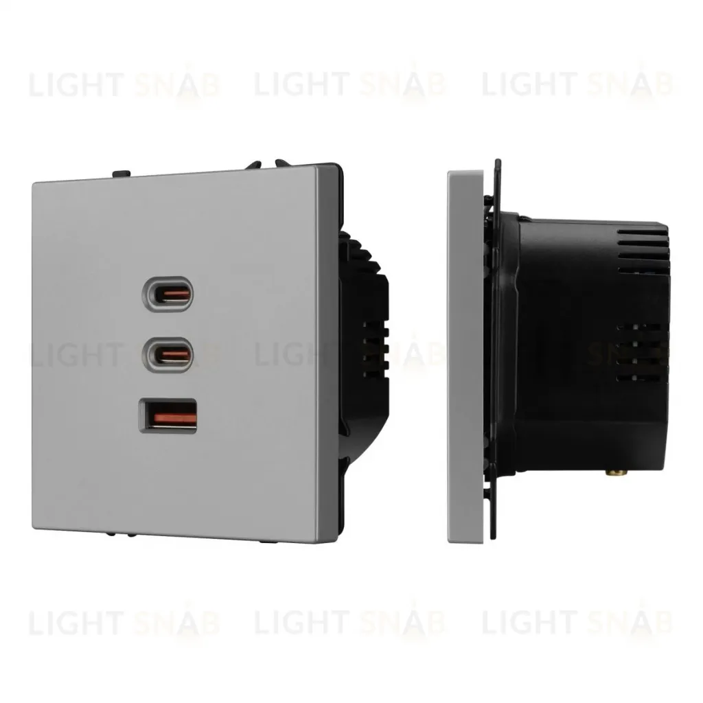 Механизм розетки с быстрой USB зарядкой Arlight SCT-NOBE-MUACC-SFPL-FC-IS (65W, QC3) 061838 061838