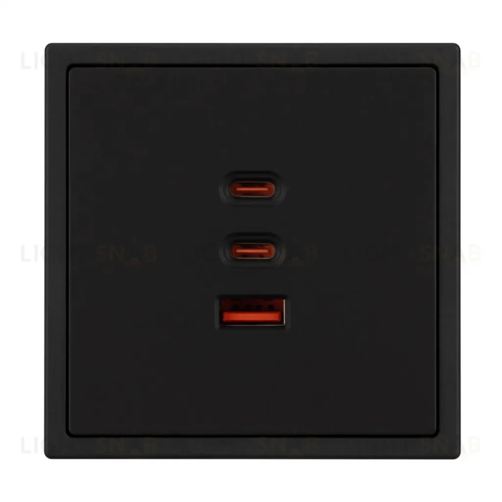 Механизм розетки с быстрой USB зарядкой Arlight SCT-NOBE-MUACC-SFPL-FC-BK (65W, QC3) 061834 061834