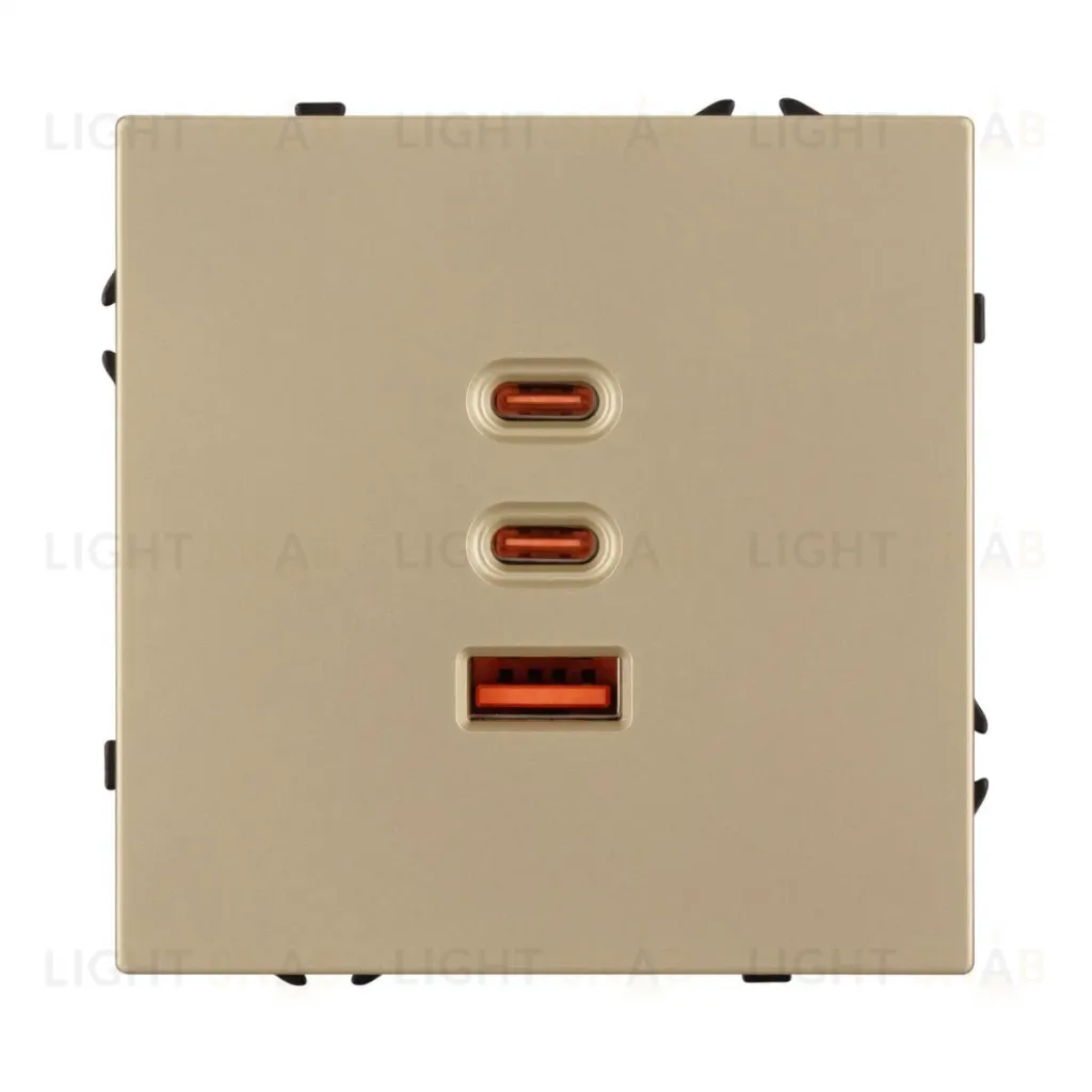 Механизм розетки с быстрой USB зарядкой Arlight SCT-NOBE-MUACC-SFPL-FC-GD (65W, QC3) 061836 061836