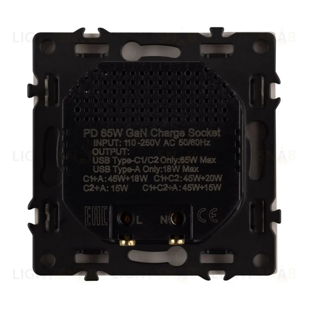 Механизм розетки с быстрой USB зарядкой Arlight SCT-NOBE-MUACC-SFPL-FC-GD (65W, QC3) 061836 061836