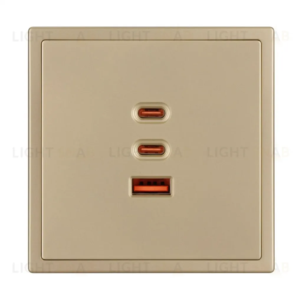 Механизм розетки с быстрой USB зарядкой Arlight SCT-NOBE-MUACC-SFPL-FC-GD (65W, QC3) 061836 061836