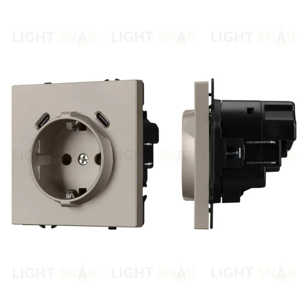 Механизм розетки с USB зарядкой Arlight SCT-NOBE-MUCC-SFPL-CA (230V, 16A) 061814 061814