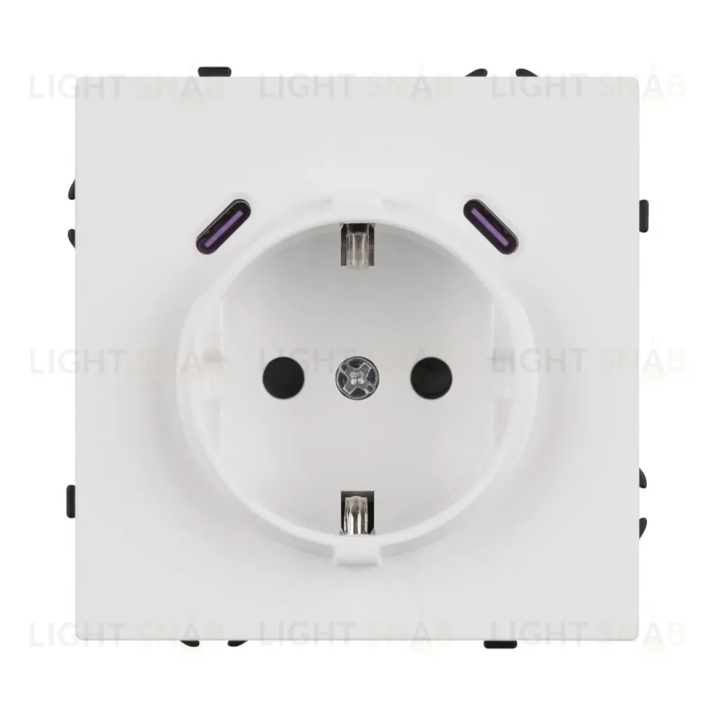 Механизм розетки с USB зарядкой Arlight SCT-NOBE-MUCC-SFPL-WH (230V, 16A) 061818 061818