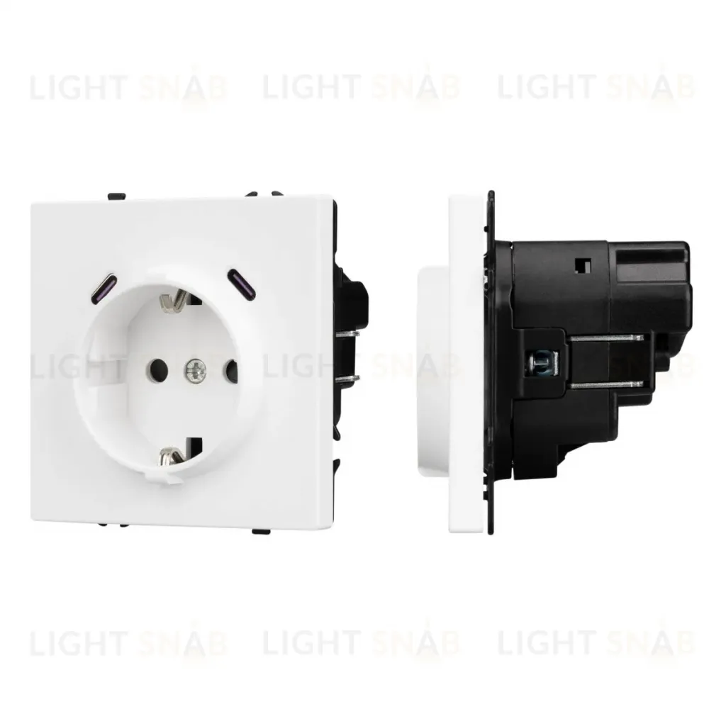 Механизм розетки с USB зарядкой Arlight SCT-NOBE-MUCC-SFPL-WH (230V, 16A) 061818 061818