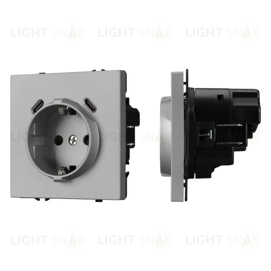 Механизм розетки с USB зарядкой Arlight SCT-NOBE-MUCC-SFPL-IS (230V, 16A) 061817 061817