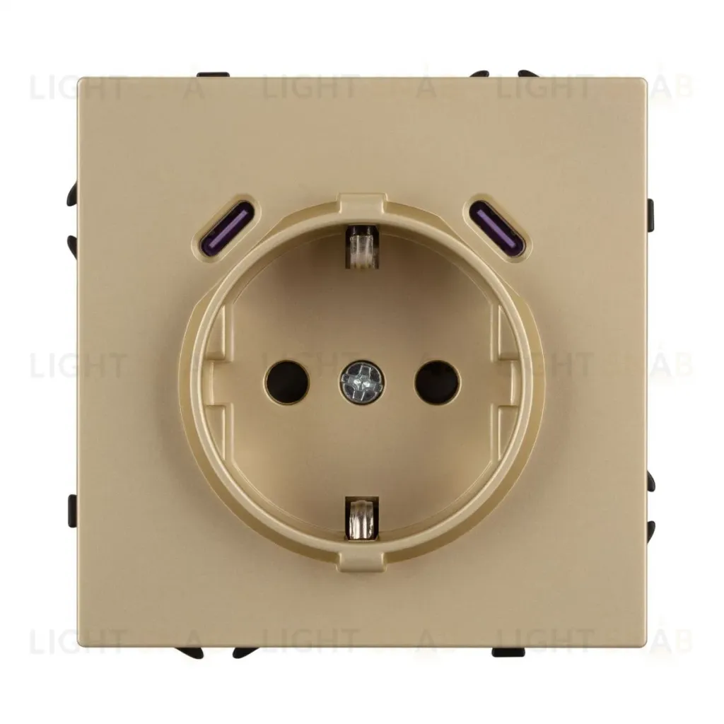 Механизм розетки с USB зарядкой Arlight SCT-NOBE-MUCC-SFPL-GD (230V, 16A) 061815 061815