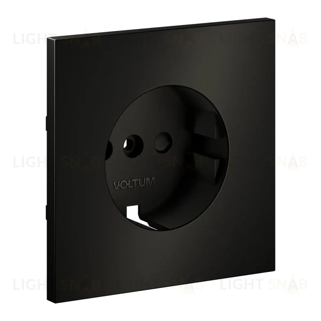 Накладка для розетки с заземлением и защитными шторками, S70 Metal (антрацит) Voltum VLSM000712 VLSM000712