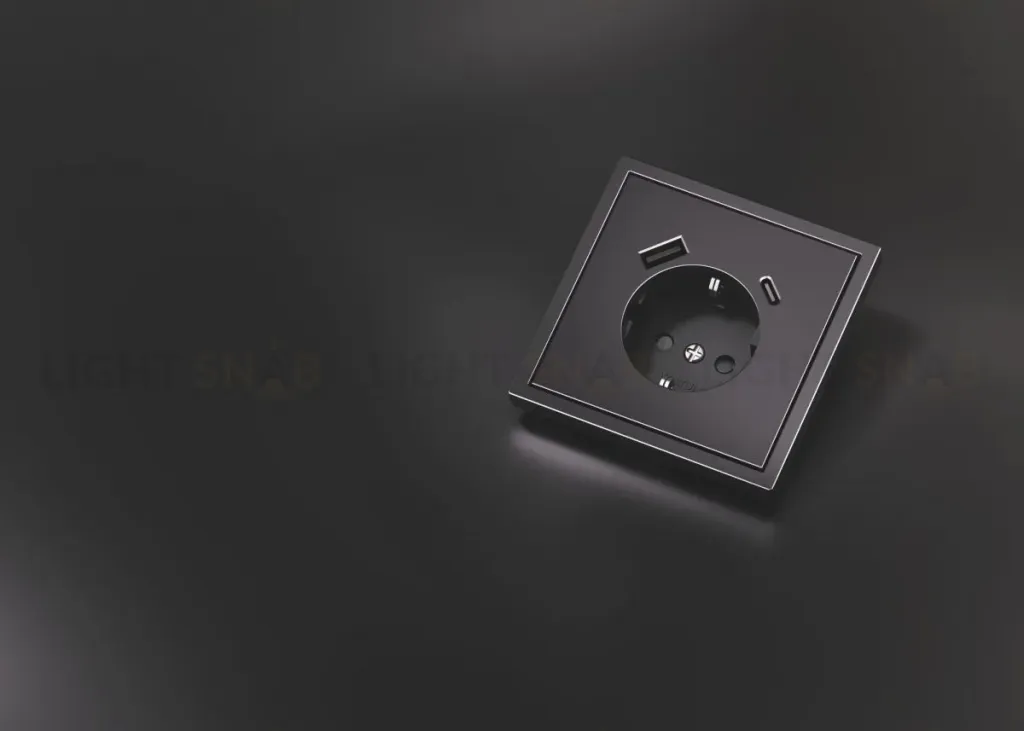 Накладка для розетки с заземлением и защитными шторками с USB A+C S70 Metal (антрацит) Voltum VLSM001012 VLSM001012