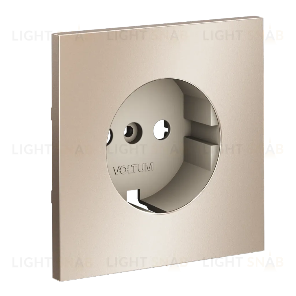 Накладка для розетки с заземлением S70 Metal (платина) Voltum VLSM000610 VLSM000610