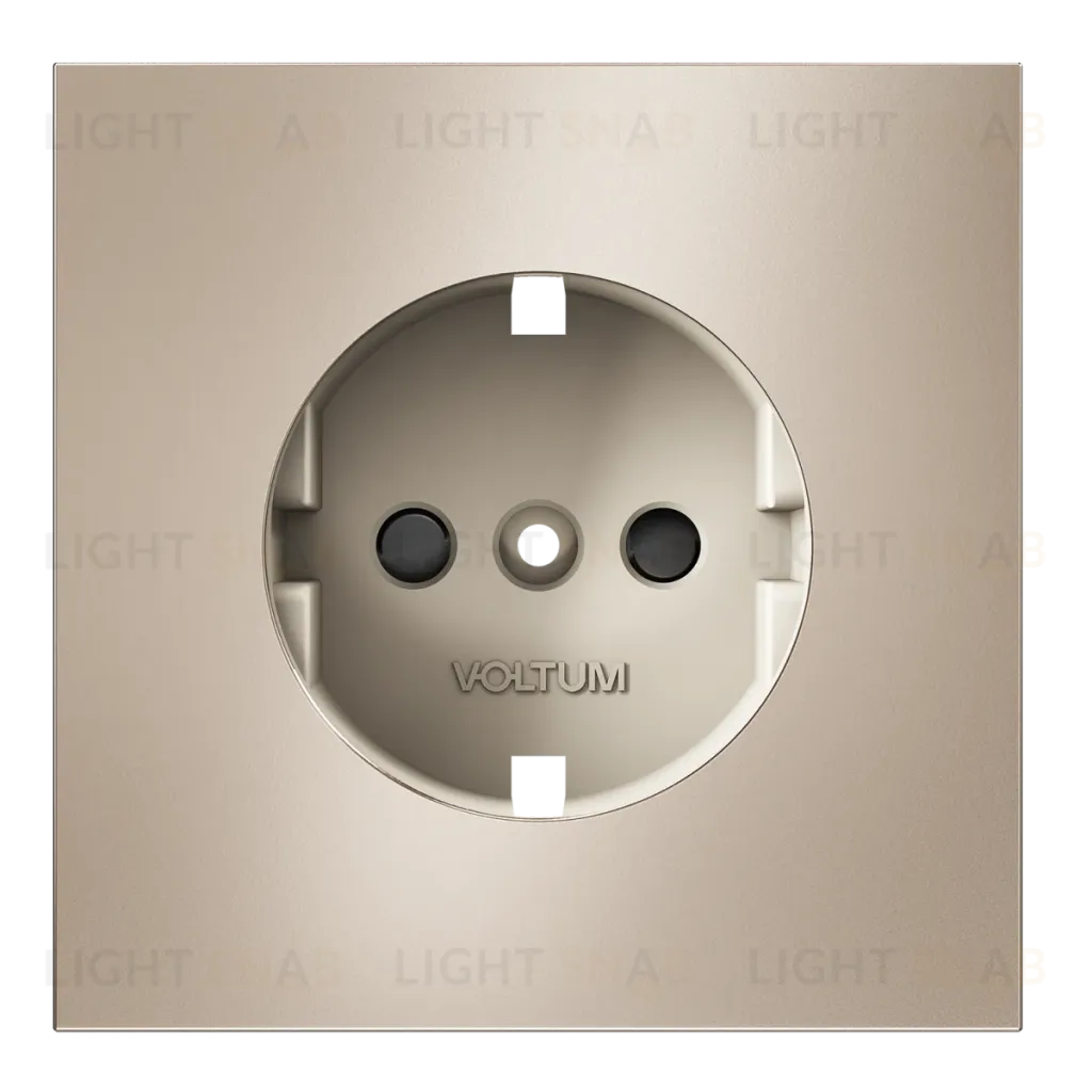 Накладка для розетки с заземлением и защитными шторками S70 Metal (платина) Voltum VLSM000710 VLSM000710