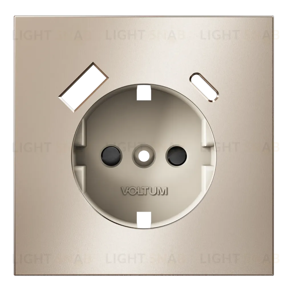 Накладка для розетки с заземлением и защитными шторками с USB A+C S70 Metal (платина) Voltum VLSM001010 VLSM001010