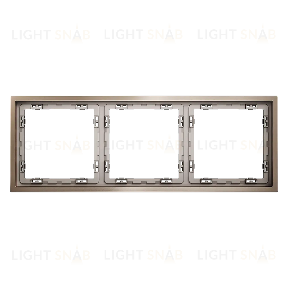 Рамка металлическая на 3 поста S70 Metal (платина) Voltum VLSM120310 VLSM120310